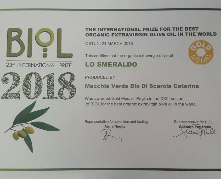 testsieger olivenöl bei Biol gold medaille