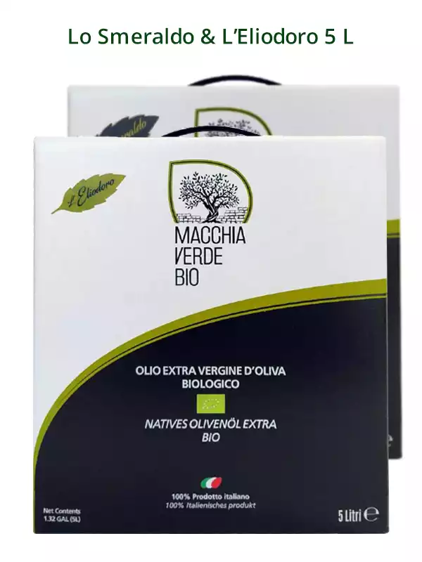 Bio Olivenöl 10 Liter Bag in Box Smeraldo und Eliodoro 5 Liter